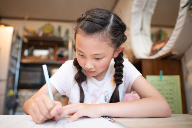 istock Girl studying seriously at home 1499995649