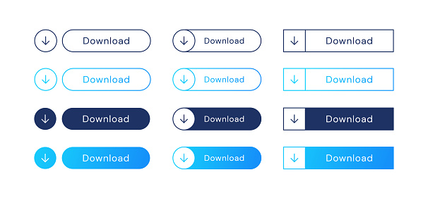 DOWNLOAD BUTTONS SET. WEB BUTTONS FOR UI/UX DESIGN