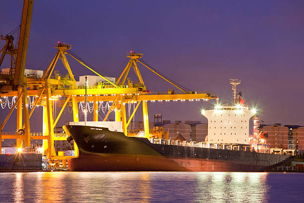 istock Industrial Ship at dusk Trading 149999996