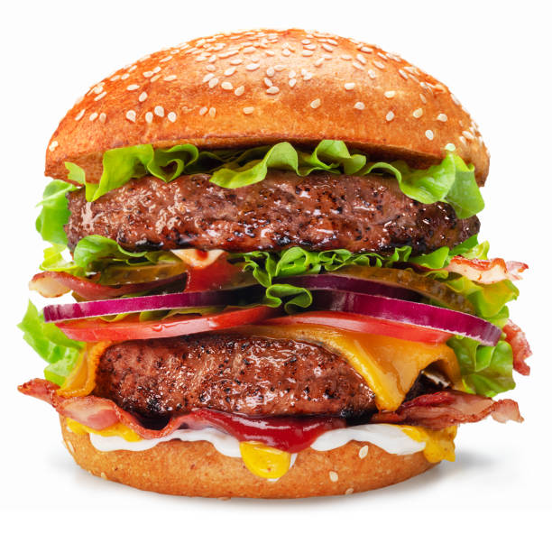 istock Tasty double patty cheeseburger isolated on white background.  File contains clipping path. 1500005756