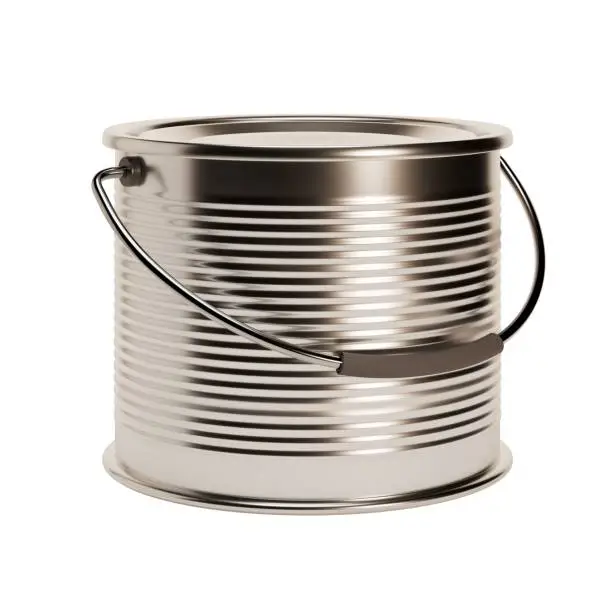 Paint tin container with a handle. 3d render on a transparent background