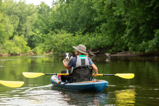 istock Girl & Dog Kayaking Down Rum River in Summer 1500007548