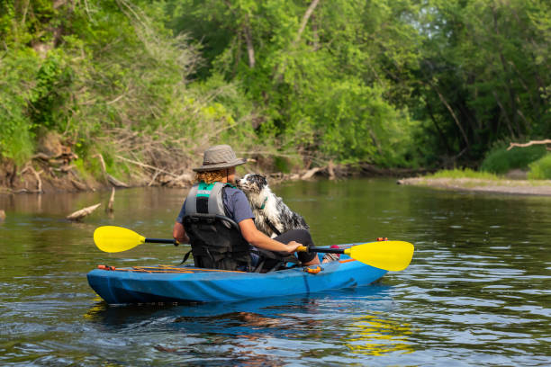 istock Girl & Dog Kayaking Down Rum River in Summer 1500007657