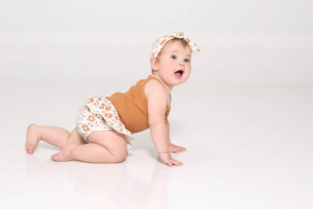 istock Beautiful baby girl on white background 1500017202