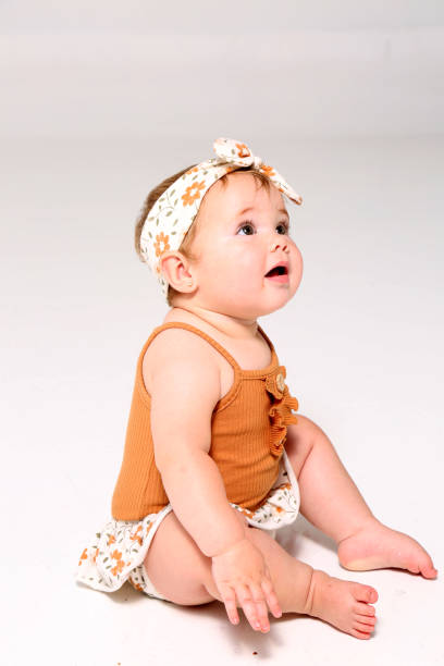 istock Beautiful baby girl on white background 1500017255