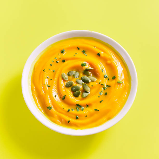istock Pumpkin puree with seeds in bowl 1500024861