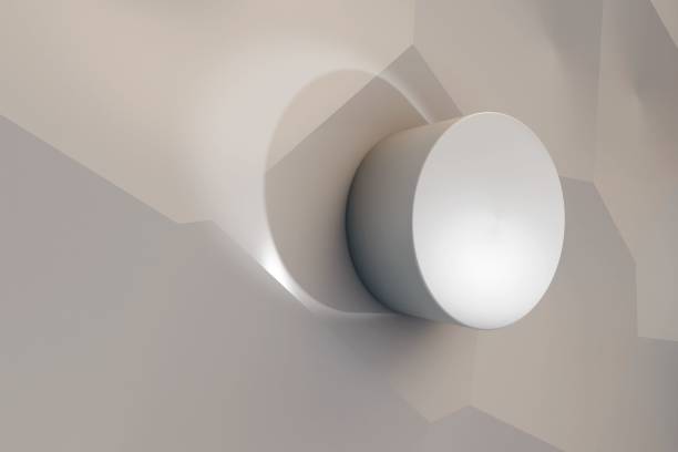 istock Large wall-mounted light fixture, emitting bright illumination 1500026157