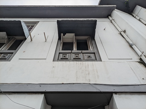 Classic European design windows or doors of a building in the old city area of ​​Semarang which was built during the Dutch colonial period