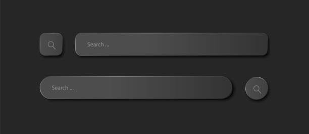 istock A set of search strings on a black background. Realistic search icon. 1500030322