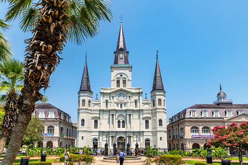 New Orleans, USA. 9 June 2023. St. Louis Cathedral in central New Orleans