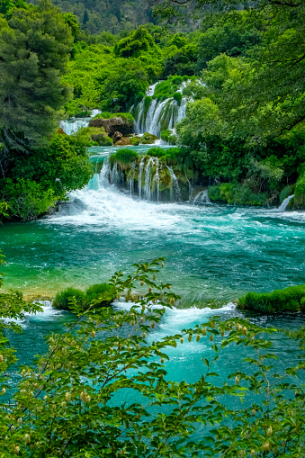 View of Krka National Park, Croatia, Europe. Splendid summer view of Krka waterfalls. Fantastic scene of Krka National Park, Croatia, Europe.