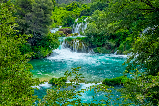 The beautiful Krka waterfalls in Krka National Park, Croatia.