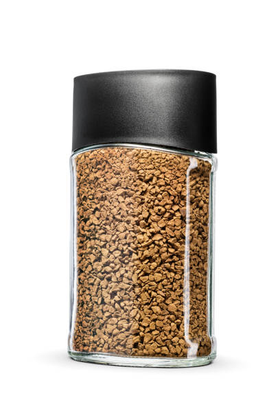 istock Instant coffee jar with black lid isolated on white. 1500035761