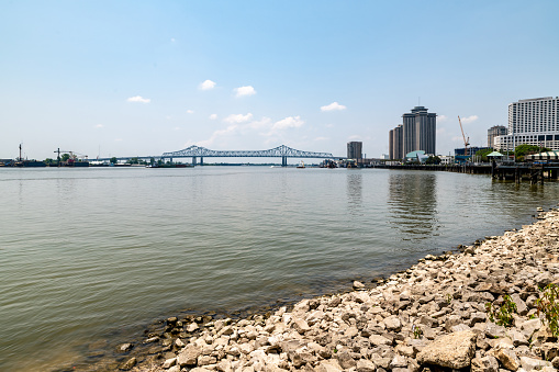 Crescent City Connection Bridge in New Orleans, crossing the Mississippi