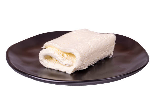 istock Clotted cream isolated on white background. Clotted cream (butter cream) for Turkish breakfast. local name inek kaymak 1500037668