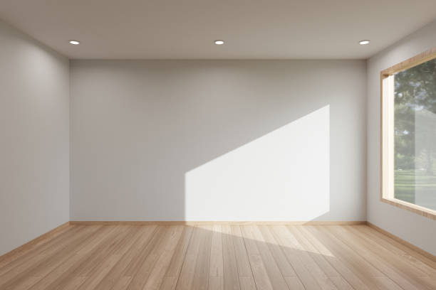 istock Empty room with White wall background, Living room - 3D Rendering 1500037690