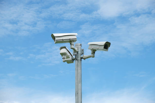 istock CCTV camera . Surveillance and monitoring camera . Security system concept . 1500039588