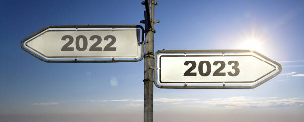 istock Signposts with year 2022 and 2023 1500043299