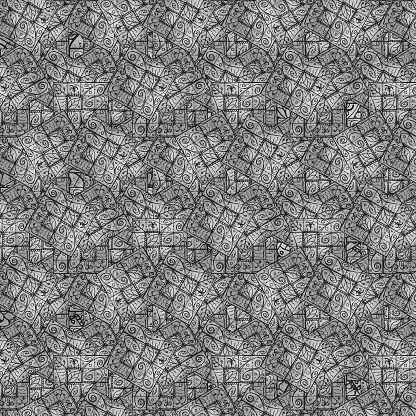 Hand draw sketchy art composition pattern in grey mixed colors