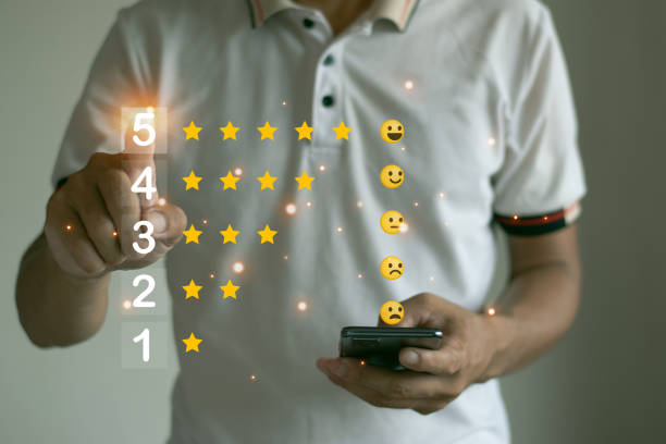 istock The customer is rating the service through a top-level application. 1500052201