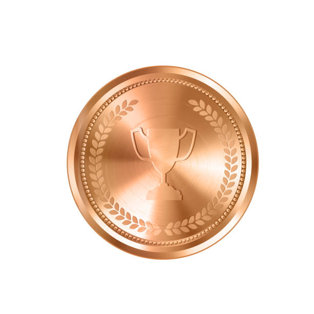 istock Realistic bronze medal with engraved laurel wreath and winner cup. Versatile designs for custom awards and creative projects. 1500057389