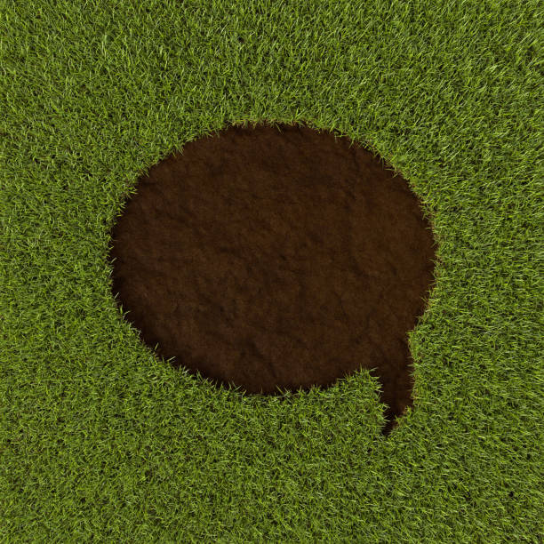 Grass Speech Bubble stock photo