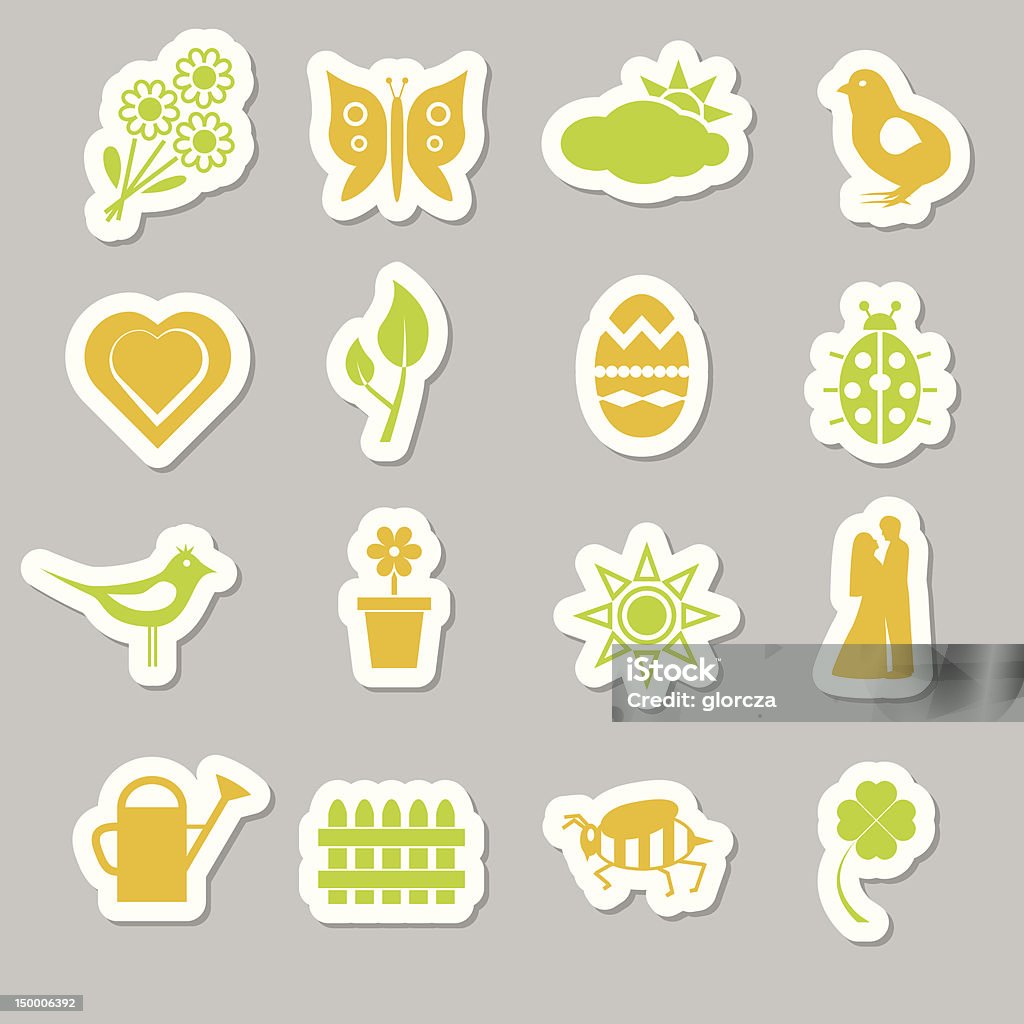 Spring Stickers Stock Illustration - Download Image Now - Animal Egg ...