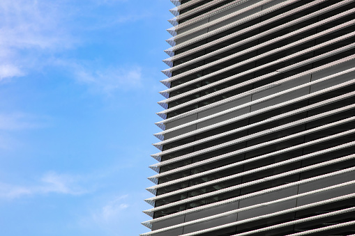 Close-up of exterior walls of modern buildings in Shanghai, China