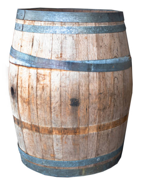 istock Large wooden beer keg on white background, isolated 1500066512