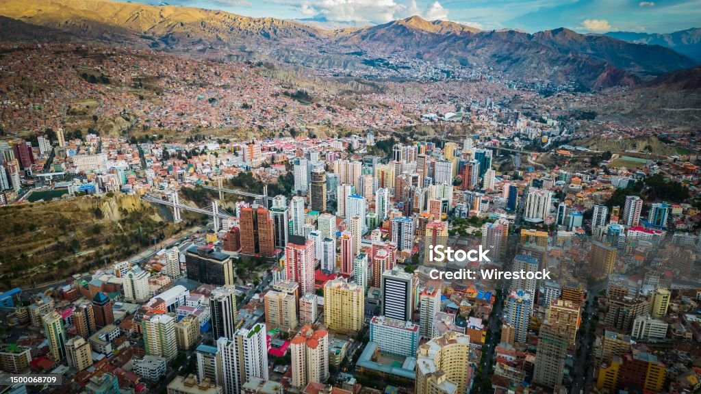 La Paz Bolivia Capital City, Slum in Latin American in Andean Cordillera Latin America La Paz Bolivia Capital City, Slum in Latin American in Andean Cordillera Bolivia Stock Photo