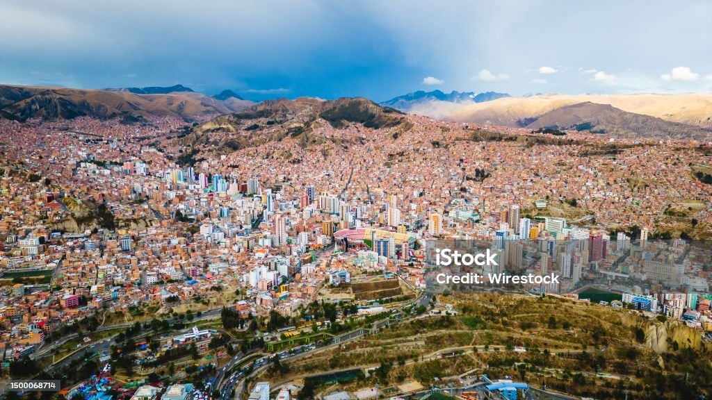 La Paz Bolivia Capital City, Slum in Latin American in Andean La Paz Bolivia Capital City, Slum in Latin American in Andean Cordillera Bolivia Stock Photo