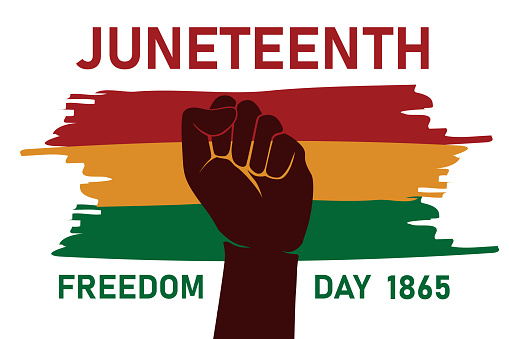 Juneteenth freedom day. Freedom or Emancipation day. Annual american holiday, celebrated in June 19. African American Liberation Day