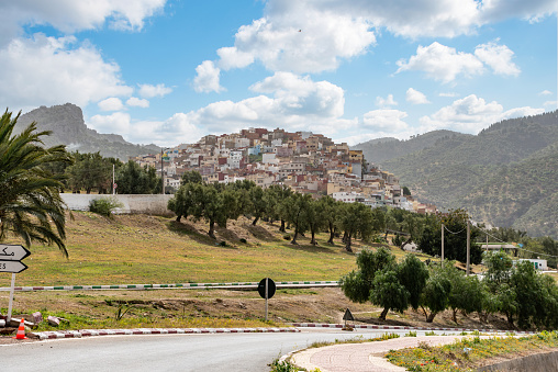 Scenic village Moulay Idriss du Zerhoun near Volubilis, Morocco