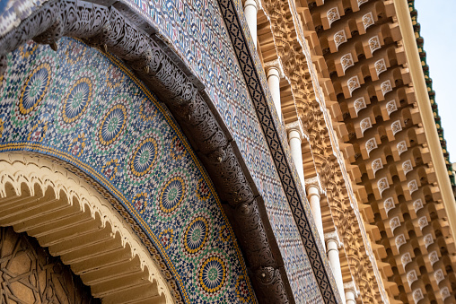 Famous golden main entrance of the Royal Palace in Fes