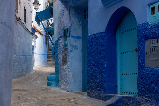 istock Vibrant blue colored alley in downtown Chefchaouen 1500078717
