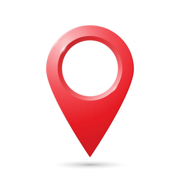 istock Realistic red geolocation icon. The PIN code icon of the card on a white background. 1500080011