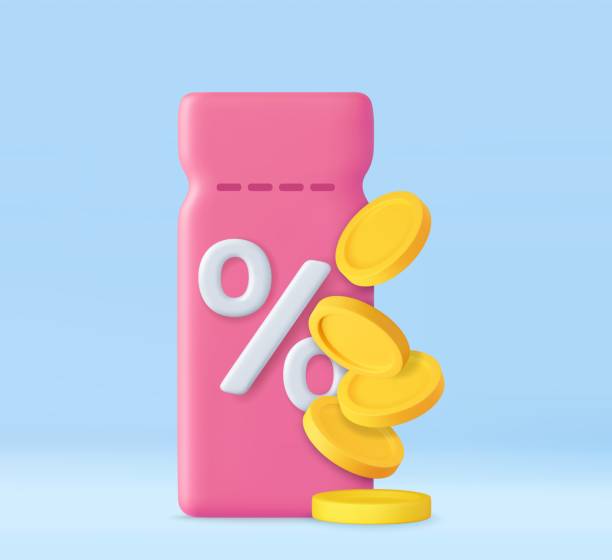 istock 3d Coupon with Percent Symbol and Coins 1500082077