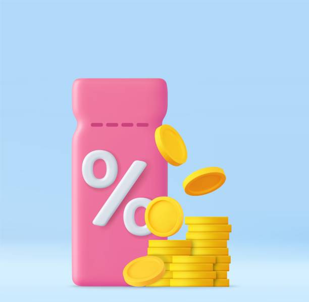 istock 3d Coupon with Percent Symbol and Coins 1500082170