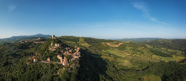 Rocca d Orcia Tuscany Italy Aerial view