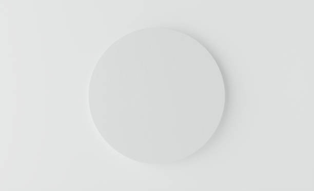 istock Product Podium - White Cylinder Podium, White Background, Flat Lay 3D Illustration 1500085596