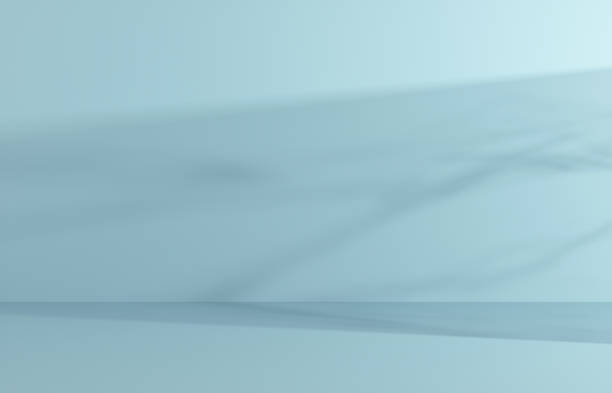 Product Podium - Shadowy Blue Background. 3D Illustration