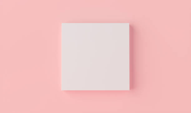istock Product Podium - White Square Podium, Pink Background, Flat Lay 3D Illustration 1500085793