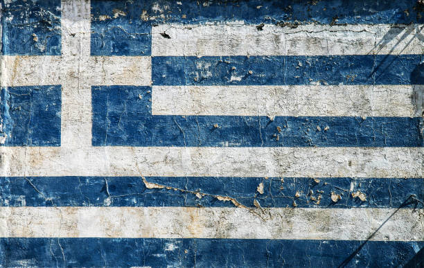 istock Greek flag on wall 1500085958