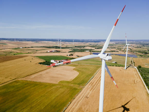 istock Wind turbines producing sustainable resources and environmentally friendly energy 1500098787
