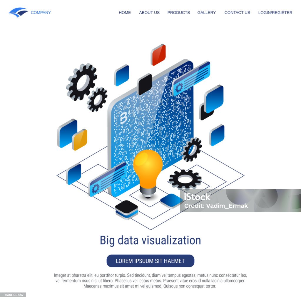 Big Data Visualization Vector Concept Stock Illustration - Download ...
