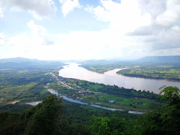 Wat Pha Tak Sue, Sangkhom District, Nong Khai Province Wat Pha Tak Sue, Sangkhom District, Nong Khai Province, Thailand is a beautiful viewpoint of the Mekong River and Laos. nong khai stock pictures, royalty-free photos & images