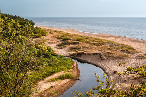 View to the baltic sea from Saulkrasti white dune, Latvia