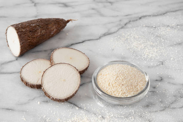 istock Raw cassava and flour 1500102396