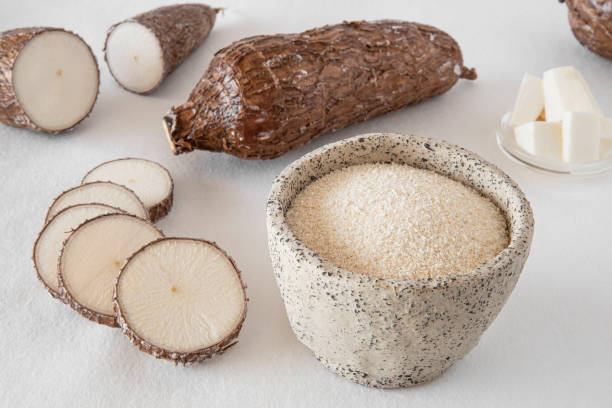 istock Raw cassava and flour 1500102410