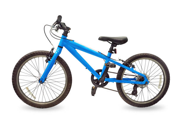 istock Blue and black bike on a white isolated background 1500108316